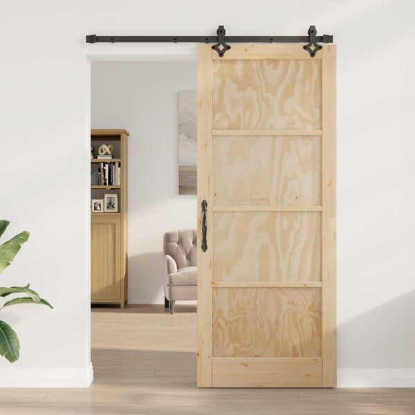 vidaXL Schuifdeur Set Anders ORKDAL Naturel en zwart 86 x 211 cm