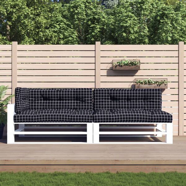 vidaXL Palletkussens 5 st ruitpatroon stof&nbsp; zwart