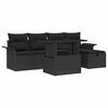 vidaXL Tuin Sofa Set 6 st Zwart poly rattan