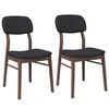 vidaXL Eetkamerstoelen met kussens 2 st massief hout rubber bruin