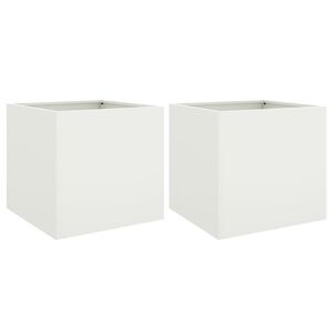 vidaXL Plantenbakken 2 st 49x47x46 cm staal wit