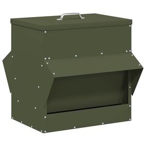 vidaXL Kip voerbak Olijfgroen 40,5 x 45 x 41 cm 20 kg