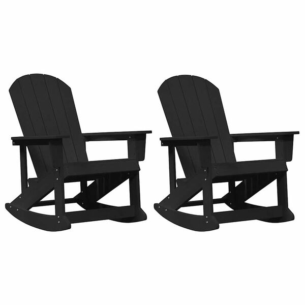 vidaXL Adirondack Schommeltjes 2 pcs Zwart HDPE