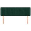 vidaXL Hoofdbord met randen 147x16x78/88 cm fluweel donkergroen