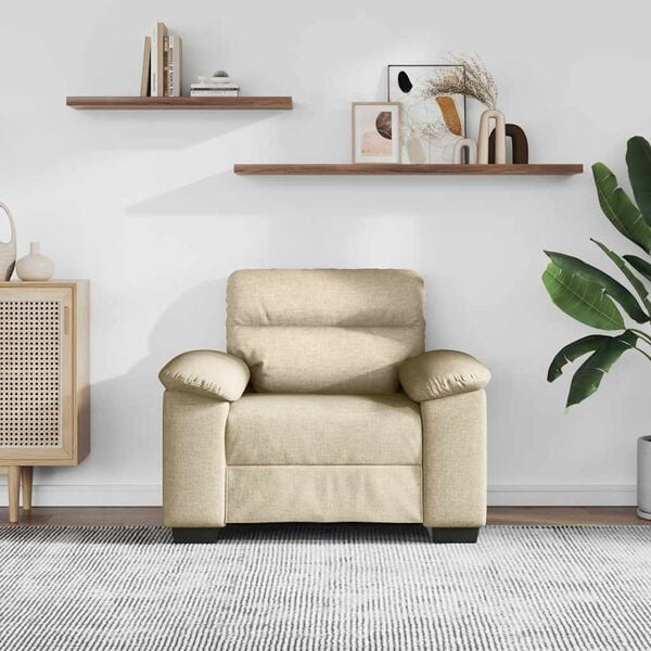 vidaXL Sofastoel Cr&egrave;me 100x81x84 cm Stof