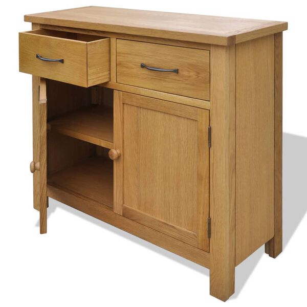 vidaXL Dressoir 90x33,5x83 cm massief eikenhout