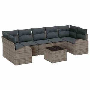 vidaXL Tuin Sofa Set 8 st 7-Aantal zitplaatsen Grijs poly rattan