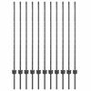 vidaXL Ingelaten hekpost 11 st Grijs 160 cm Gepoedercoat staal