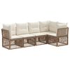 vidaXL Tuinbankenset 5 st Beige poly rattan