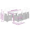 vidaXL 9-delige Bistroset met kussens poly rattan zwart