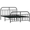 vidaXL Bedframe met hoofd- en voeteneinde metaal zwart 140x200 cm