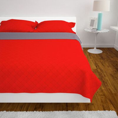 bonen Grote hoeveelheid compact vidaXL Dubbelzijdige quilt bedsprei rood en grijs 220x240 cm kopen? |  vidaXL.nl