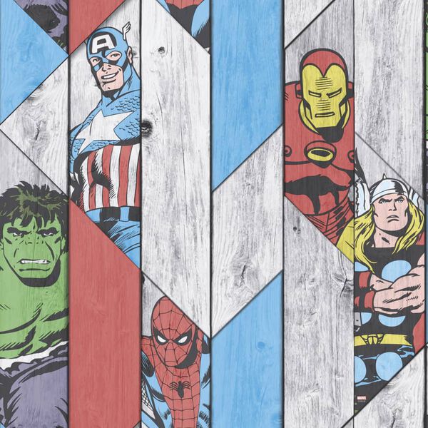 Kids at Home Behang Marvel Wood grijs 102435
