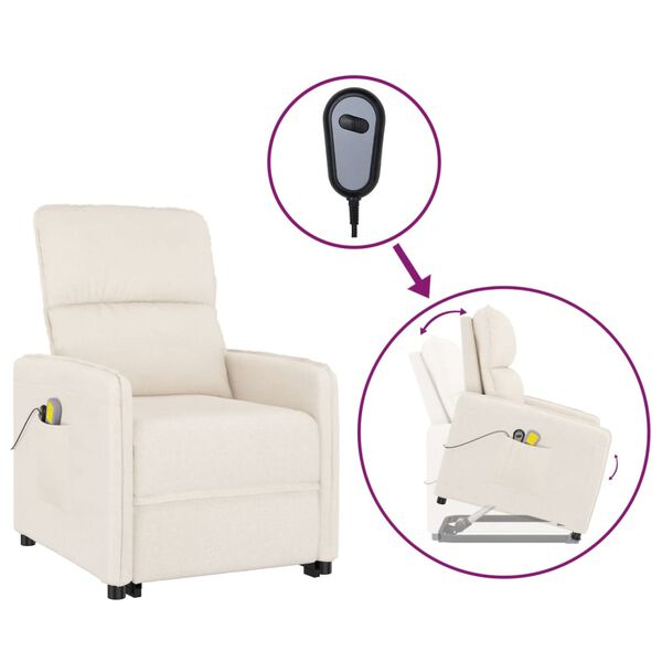 vidaXL Sta-op-massagestoel microvezelstof beige