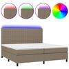 vidaXL Boxspring met matras en LED stof taupe 200x200 cm