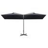 vidaXL Parasol dubbel met stalen paal 600x300 cm antracietkleurig