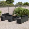 vidaXL Tuin Sofa Set met kussen met opslag 9 pcs Zwart Poly Rattan