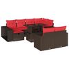 vidaXL 11-delige tuinbankset met kussens, bruin polyrotan