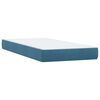 vidaXL Boxspring met matras en LED fluweel donkerblauw 100x220 cm