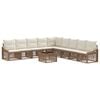 vidaXL Tuinbankenset Verstelbaar 10 pcs Beige poly rattan