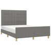 vidaXL Bedframe zonder matras stof donkergrijs 140x190 cm