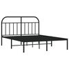 vidaXL Bedframe met hoofdbord metaal zwart 140x200 cm