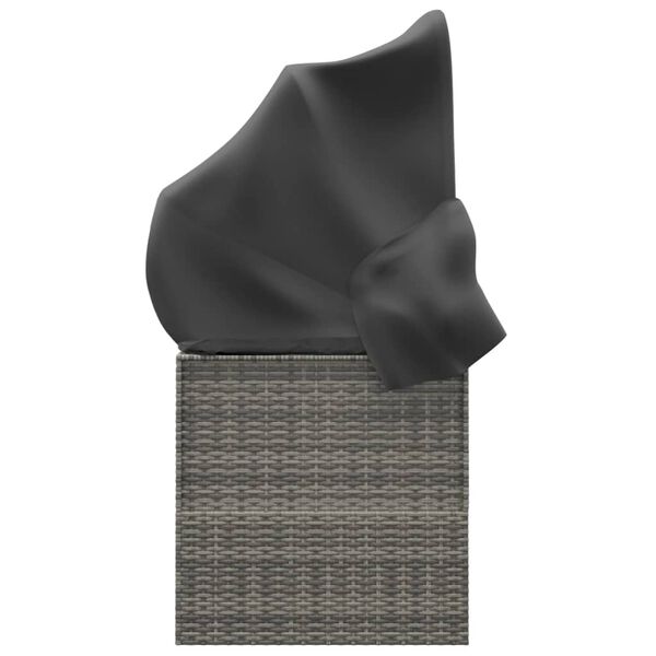 vidaXL Loungebed met luifel en kussens poly rattan grijs