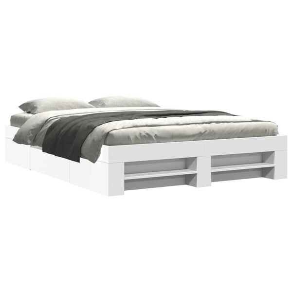 vidaXL Bedframe zonder matras 160x200 cm spaanplaat wit