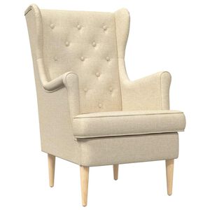 vidaXL Fauteuil Cr&egrave;mekleurig Stof