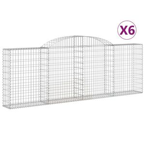vidaXL Schanskorven 6 st gewelfd 300x30x100/120 cm ijzer