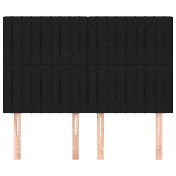 vidaXL Hoofdbord zwart 144x5x118/128 cm stof