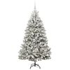 vidaXL Kunstkerstboom met 300 LED Groen en Wit 180 cm PVC en Metaal