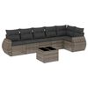 vidaXL 7-delige Loungeset met kussens poly rattan grijs