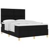 vidaXL Boxspringbed met hoofdeinde Zwart 140 x 190 cm Stof