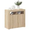 vidaXL Dressoir met LED-verlichting 80x35x75 cm sonoma eikenkleurig