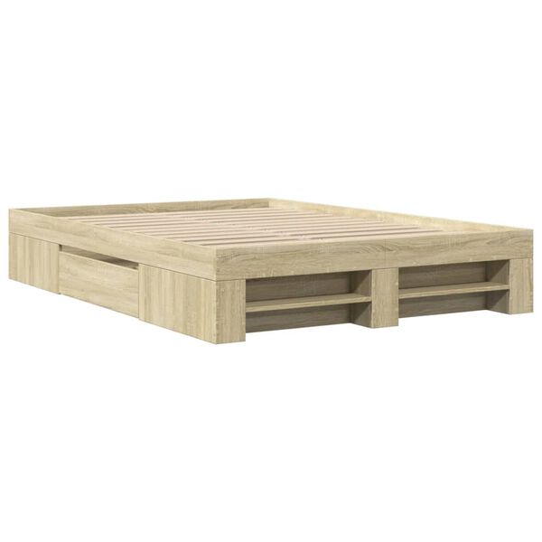 vidaXL Bedframe zonder matras hout sonoma eikenkleurig 120x200 cm
