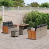 vidaXL Tuinbankenset met kussen 10 pcs Grijs poly rattan
