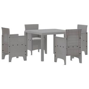 vidaXL Tuin Eetset 5 st Lichtgrijs Polypropyleen