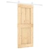 vidaXL Schuifdeur Natuurlijk en Wit 85 x 210 cm Massief Grenenhout