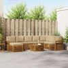vidaXL Hoekbank Set 9 pcs Natuurlijk en Beige Massief Acaciahout