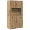 vidaXL Hoge kast Artisan Eiken 80 x 33 x 150 cm Bewerkt hout