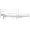 vidaXL Bedframe met hoofd- en voeteneinde metaal wit 193x203 cm
