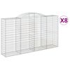 vidaXL Schanskorven 8 st gewelfd 300x50x160/180 cm ijzer