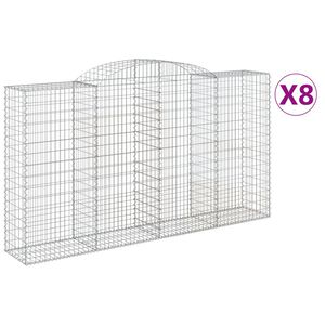vidaXL Schanskorven 8 st gewelfd 300x50x160/180 cm ijzer