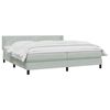 vidaXL Boxspring met matras fluweel lichtgrijs 180x210 cm