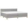 vidaXL Boxspring met matras en LED stof lichtgrijs 200x200 cm