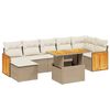 vidaXL 8-delige Loungeset met kussens poly rattan beige