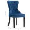 vidaXL Eetkamerstoelen 2 st fluweel blauw
