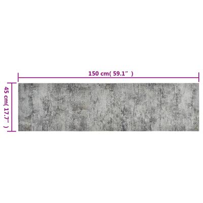 vidaXL Keukenmat wasbaar betonprint 45x150 cm fluweel