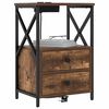 vidaXL Nachtkastje 2 pcs Gerookt eiken 40 x 31 x 60 cm Bewerkt hout